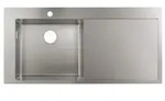 hansgrohe Einbausp&uuml;le 450 mit Abtropffl&auml;che rechts, S716-F450 edelstahl