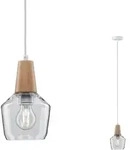 Paulmann Neordic Pendelleuchte Ylvie E27 max. 20W Holz Klar dimmbar Holz Glas