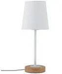 Paulmann Neordic Tischleuchte Stellan E27 max. 20W Wei&szlig; Holz Stoff Metall Holz