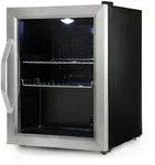 Klarstein Beersafe M K&uuml;hlschrank 33 Liter 2 B&ouml;den Panoramaglast&uuml;r Edelstahl