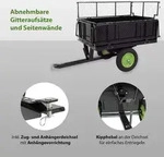 Baumarktplus Rasentraktor Anh&auml;nger Kippanh&auml;nger 300 kg kippbar mit Kupplung