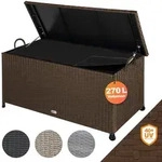 Casaria Auflagenbox Poly Rattan Rollbar Garten Box Braun