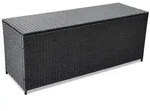 vidaXL Garden-Auflagenbox Schwarz 150x50x60 cm Poly Rattan