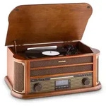 auna Belle Epoque 1908 Retro-Microanlage USB CD MP3 Vinyl Holzgeh&auml;use Kirschbaumholz
