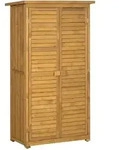 Outsunny - Gartenschrank - 87L x 46,5B x 160H cm - naturholz