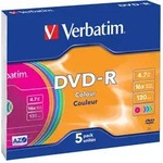 Verbatim DVD-R Colour 4,7 GB 5 St&uuml;ck(e)