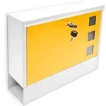 Relaxdays Briefkasten mit Zeitungfach, HBT: 30 x 36 x 10 cm, Metall, mit 2