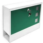 Relaxdays Briefkasten mit Zeitungfach, HBT: 30 x 36 x 10 cm, Metall, mit 2