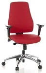 B&uuml;rostuhl / Drehstuhl PRO-TEC 200 Stoff rot Alu poliert hjh OFFICE