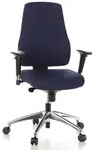 B&uuml;rostuhl / Drehstuhl PRO-TEC 200 Stoff dunkelblau Alu poliert hjh OFFICE