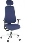 B&uuml;rostuhl / Chefsessel PRO-TEC 400 Stoff dunkelblau Alu poliert hjh OFFICE