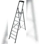 Stufenstehleiter Sepro S, eloxiert, extrem rutschfeste Plattform, 8 Stufen