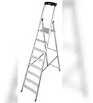 Stufenstehleiter Solido, Aluminium, extrem rutschfeste Plattform, 8 Stufen