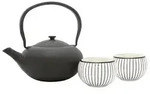 BREDEMEIJER Tee-Set Gusseisen/Porzellan Shanxi 1l schwarz 3teilig
