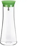 Relaxdays Glaskaraffe zylindrisch, 1 Liter, Gastro, Edelstahl Ausgie&szlig;er, feines