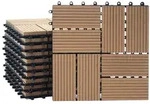 Mendler WPC Bodenfliese Rhone, Holzoptik Balkon/Terrasse, 11x je 30x30cm = 1qm ~