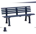 Blome Gartenbank Sylt 3-Sitzer, 2 Standf&uuml;&szlig;en & Lehne, Blau, von PROREGAL