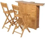 vidaXL 3-tlg. Bistro-Set mit Klappst&uuml;hlen Massivholz Teak