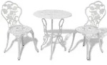 vidaXL 3-tlg. Bistro-Set Aluminiumguss Wei&szlig;