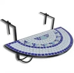 vidaXL Balkonh&auml;ngetisch Blau und Wei&szlig; Mosaik