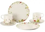 Fr&uuml;hst&uuml;cks-Set 6-tlg. - ROSENTHAL BRILLANCE BONE CHINA FLEURS SAUVAGES -
