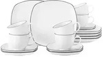 Seltmann Weiden Lido Black Line Kaffeeservice 18tlg. eckig