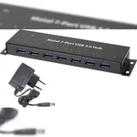 Renkforce RF-3955359 7 Port USB 3.2 Gen 1-Hub (USB 3.0) zur Wandmontage,