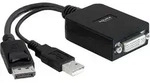 Delock Adapter Displayport 1.1 Stecker > DVI Buchse Aktiv schwarz
