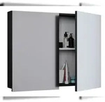 VCM Badm&ouml;bel Spiegelschrank Badinos Schwarz H. 60 x B. 80 x T. 12 cm