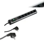 Bachmann Handwerkerleiste 6-fach 90&deg;, &Uuml;SS, schwarz 2,0m. mit Schalter