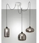 Fiona LED-H&auml;ngeleuchter aus Metall und geblasenem Rauchglas 3496-47-126 Fabas Luce