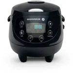 Reishunger Digitaler Mini Reiskocher und Dampfgarer, Schwarz - Timer - kleiner