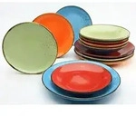 CreaTable Nature Collection Mediterran Tellerset 12-tlg Steinzeug