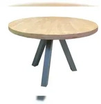 SIT M&ouml;bel Tisch aus Mango, Gestell in antiksilber|B120 x T120 x H76