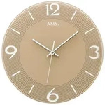AMS W9572 Wanduhr mit facettiertem Spiegelglas hellbraun