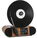 auna Verticalo SE DAB Retro-Plattenspieler DAB+ UKW-Tuner USB BT AUX holz Braun