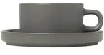 Blomus Pilar Set 2 Teetassen mit Untertasse Pewter 200 ml