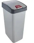 KEEEPER M&uuml;lleimer mit Klappdeckel 45l, Silver Magne Collection