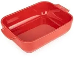 PEUGEOT Keramik Auflaufform APPOLIA 25cm Rechteckig Rot Sp&uuml;lmaschinenfest