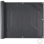 tectake Balkon Sichtschutz mit metallverst&auml;rkten &Ouml;sen, Version 1 Schwarz