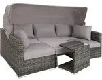 tectake Rattan Lounge mit Aluminiumgestell San Marino Grau