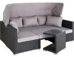 tectake Rattan Lounge mit Aluminiumgestell San Marino Schwarz