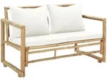 vidaXL 2-Sitzer Gartensofa mit Polstern Bambus