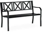 Relaxdays Gartenbank aus Metall, 2-Sitzer, robust, f&uuml;r Terrasse, Balkon, Ruhebank