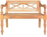vidaXL Batavia-Sitzbank 98 cm Mahagoni Massivholz Hellbraun