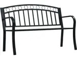 vidaXL Gartenbank 125 cm Schwarz Stahl