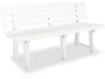 vidaXL Gartenbank 145,5 cm Kunststoff Wei&szlig;