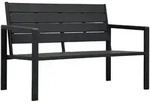 vidaXL Gartenbank 120 cm HDPE Schwarz Holz-Optik