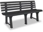 vidaXL Gartenbank 145,5 cm Kunststoff Anthrazit