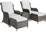 tectake Aluminium Rattan Sitzgruppe Benissa 2+2 Grau